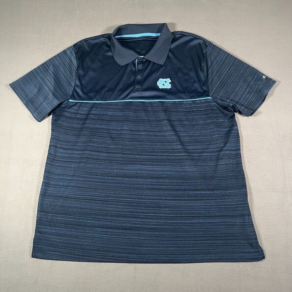 UNC‎ Tar Heels Golf Polo Shirt Men's Size XXL Blue Stretch North Carolina